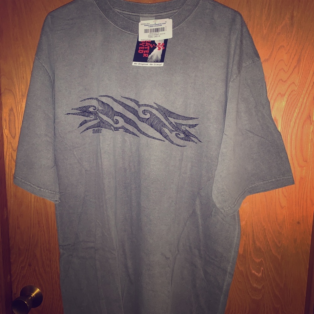 Crazy Shirts Crater Dyed Tribal Lines HI Gray Graphic T-Shirt XL NWT